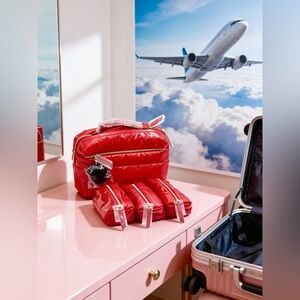 Red Travel Bag Set